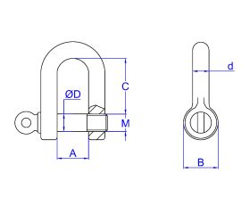 GR-Z [BL] Grillete recto. Zincado