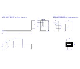 GS-PI [CP] Accesorios regulables para la instalación de placas solares. Gancho salvateja para teja de pizarra. Inoxidable A2