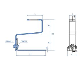 GS-TC [CP] Accesorios regulables para la instalación de placas solares. Gancho salvateja ajustable para teja curva. Inoxidable A2