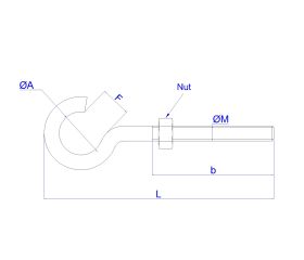 HA-RM [BL] Hembrillas. Hembrilla abierta. Rosca métrica con tuerca