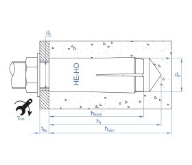 HE-HO [CP] Anclaje hembra con cono interior para grandes cargas. Zincado. Homologado ETE Opt.7 y para aplicaciones no estructurales