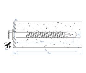 HEA [CP] Tornillo para fijación directa. Con cabeza hexagonal