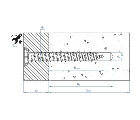 HP [CP] Tornillo para fijación directa. Cabeza plana, TX. Bicromatado
