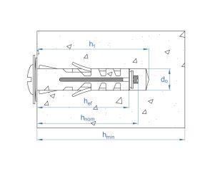 IPA-TO [CP] Taco de nylon para ladrillos huecos y materiales macizos. Tornillo