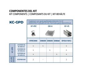 KC-GPD [CP] Kits para instalaciones solares coplanares. Coplanar con guía perforada Atlantis C4-M INDEXTRUT SOLAR GP-XS. Formato guía discontinua