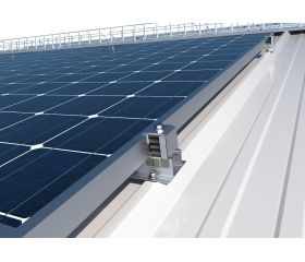 KC-PSD [CP] Kits para instalaciones solares coplanares. Coplanar con perfil con alas de aluminio (PSA-A). Fijación directa formato de perfil discontinuo