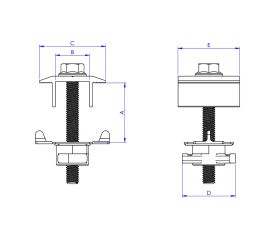 KFR-SS [CP] Grapas y galgas para montaje de placas. Grapa fijación simple