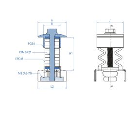KFR-SC [CP] Grapas y galgas para montaje de placas. Grapa fijación rápida