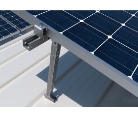 NU-XS [CP] Triángulos para instalación de placas solares. Nudo articulado INDEXTRUT. Acero con recubrimiento Atlantis C4-M. Válido para guías PSE-C y PSE-A