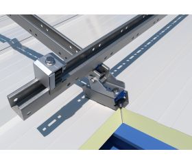 NU-XS [CP] Triángulos para instalación de placas solares. Nudo articulado INDEXTRUT. Acero con recubrimiento Atlantis C4-M. Válido para guías PSE-C y PSE-A