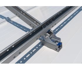 NU-XS [CP] Triángulos para instalación de placas solares. Nudo articulado INDEXTRUT. Acero con recubrimiento Atlantis C4-M. Válido para guías PSE-C y PSE-A