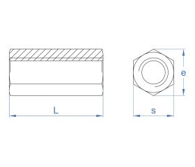 MA-HE [CP] Manguito de unión. Hexagonal