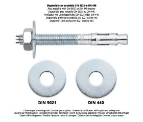 MTA [CP] Anclaje macho para cargas altas. Eje zincado. Clip zincado