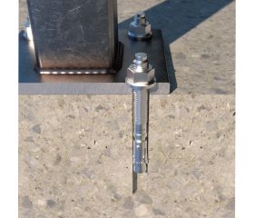 MTA [CP] Anclaje macho para cargas altas. Eje zincado. Clip zincado