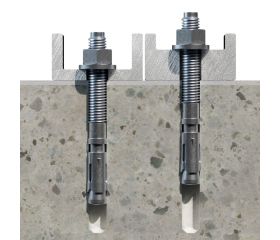 MTA [CP] Anclaje macho para cargas altas. Eje zincado. Clip zincado