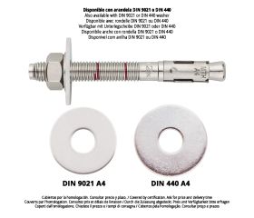 MTH [CP] Anclaje macho para cargas altas en hormigón no fisurado. Homologado ETE Opt.7. Eje zincado. Clip zincado