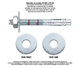 MTH [CP] Anclaje macho para cargas altas en hormigón no fisurado. Homologado ETE Opt.7. Eje zincado. Clip zincado
