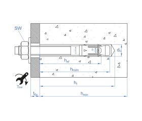 MTP-G [CP] Anclaje macho para cargas altas en hormigón fisurado y no fisurado. Homologado ETE Opt.1. Eje ATLANTIS C3-L. Clip inoxidable