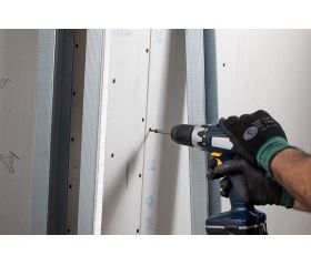 PL-F [CP] Tornillo para placa de yeso de altas prestaciones. Fosfatado. Cabeza trompeta, rosca doble hilo y punta alfiler. Huella PH. Tornillo