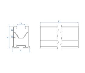 PSE-A [CP] Perfiles, uniones, guías y empalmes para estructura de apoyo. Perfil de aluminio para fijación ensamblada