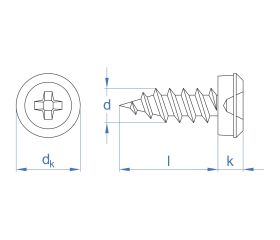 PVC-VEK 10 [CP] Tornillos para carpintería de PVC. VEKAPLAST con cabeza especial