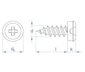 PVC-VEK [CP] Tornillos para carpintería de PVC. VEKAPLAST con cabeza especial