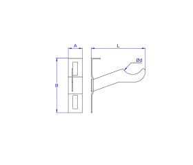 RA-FIN [CP] Soportes para radiadores de aluminio. Soporte ferroli inclinado. 2 PCS x KIT