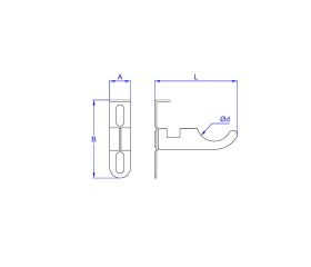 RA-FRE [CP] Soportes para radiadores de aluminio. Soporte ferroli recto. 2 PCS x KIT