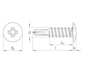 RS-A2 [CP] Tornillo punta broca, cabeza remache y huella PH. Inoxidable A2