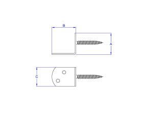 SC-LC Z [CP] Escuadras para unión de madera. En L para cercados de celosía con tornillo soldado