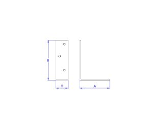 SC-PD [CP] Escuadras para unión de madera. Para poste, de caras desiguales