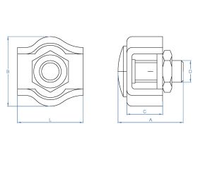 SJ-PS A4 [CP] Sujetacable plano. Simple. Inoxidable A4