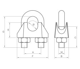 SJ-Z [CP] Sujetacable DIN 741. Zincado