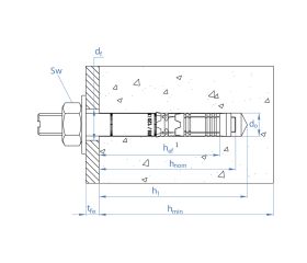 SL-PE [CP] Anclaje para grandes cargas en hormigón. Homologado ETE Opt.1. Espárrago