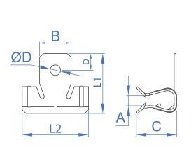 SU-CL [CP] Sistemas de fijación rápida en viga. Clip de suspensión