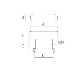 SV-C [CP] Puntas clavado. Soporte vitrina cuadrado 2 puntas