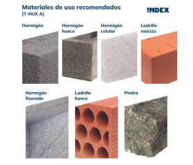 T-NUX A [CP] Taco de nylon universal de alto rendimiento. Cabeza avellanada. Huella TX. Zincado. Homologado ETE