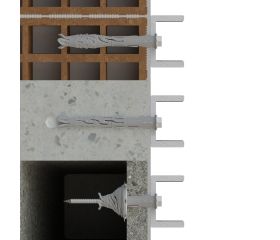 T-NUX E A4 [CP] Taco de nylon universal de alto rendimiento. Inoxidable A4. Cabeza hexagonal. Huella TX. Homologado ETE