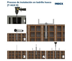 T-NUX E [CP] Taco de nylon universal de alto rendimiento. Cabeza hexagonal. Huella TX. Zincado. Homologado ETE