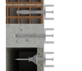 T-NUX T [CP] Taco de nylon universal de alto rendimiento. Cabeza Truss inviolable. Huella TX. Zincado. Homologado ETE