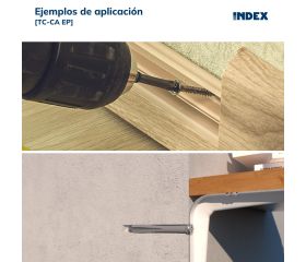 TC-CA [CP] Taco clavable de poliamida 6.6, premontado con tornillo rosca-arpón. Taco con cabeza avellanada