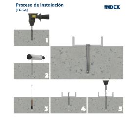 TC-CA [CP] Taco clavable de poliamida 6.6, premontado con tornillo rosca-arpón. Taco con cabeza avellanada