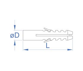 TC-SO 2 [CP] Anclaje para andamios y fachadas. Taco de nylon. 2 alas