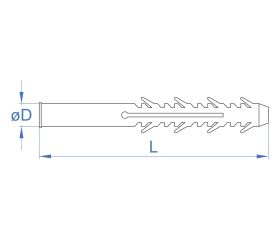TC-SO 8 [CP] Anclaje para andamios y fachadas. Taco de nylon. 8 alas