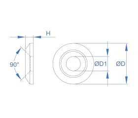 TEX-AB [CP] Tirafondo de alto rendimiento. Arandela cónica