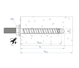 TFM [CP] Anclaje de fijación directa en hormigón con recubrimiento zincado. Homologado ETE Opt.1. Rosca macho métrica