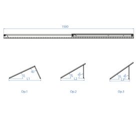 TPA-R [CP] Triángulos para instalación de placas solares. Triángulo regulable de aluminio premontado. Válido para perfil PSE-A