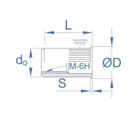 TR-CR [CP] Tuercas remachables. Cabeza reducida