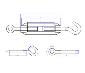 TS-GA [CP] Tensor gancho/anilla DIN-1480. Zincado