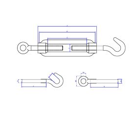 TS-GA A4 [CP] Tensor gancho/anilla DIN-1480. Inoxidable A4